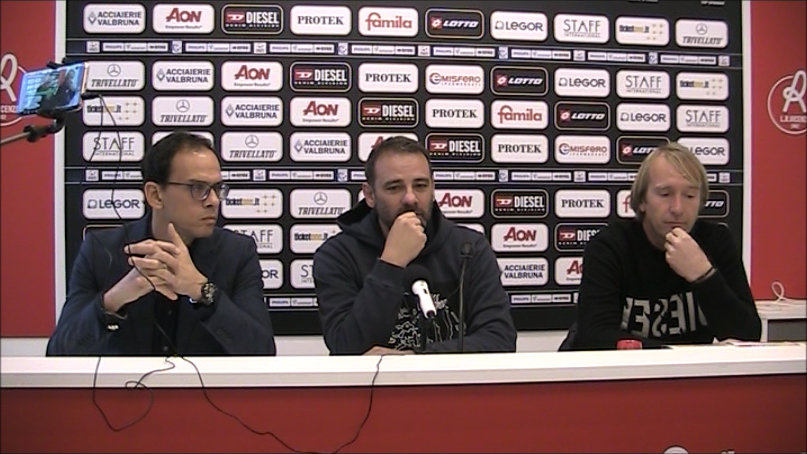Conferenza stampa di Bedin, Seeber e Colella prima di L.R. Vicenza-Gozzano
