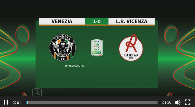 Gli highlights di Venezia-L.R. Vicenza: 1-0