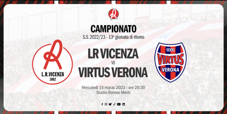 Variazione orario L.R Vicenza – Virtus Verona